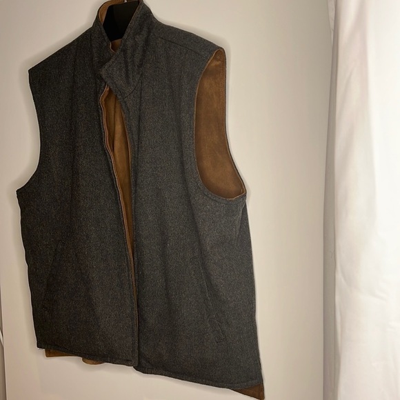 Mark Shale Sz L Reversible Suede Leather and Wool Zippered Mocneck - Picture 7 of 11